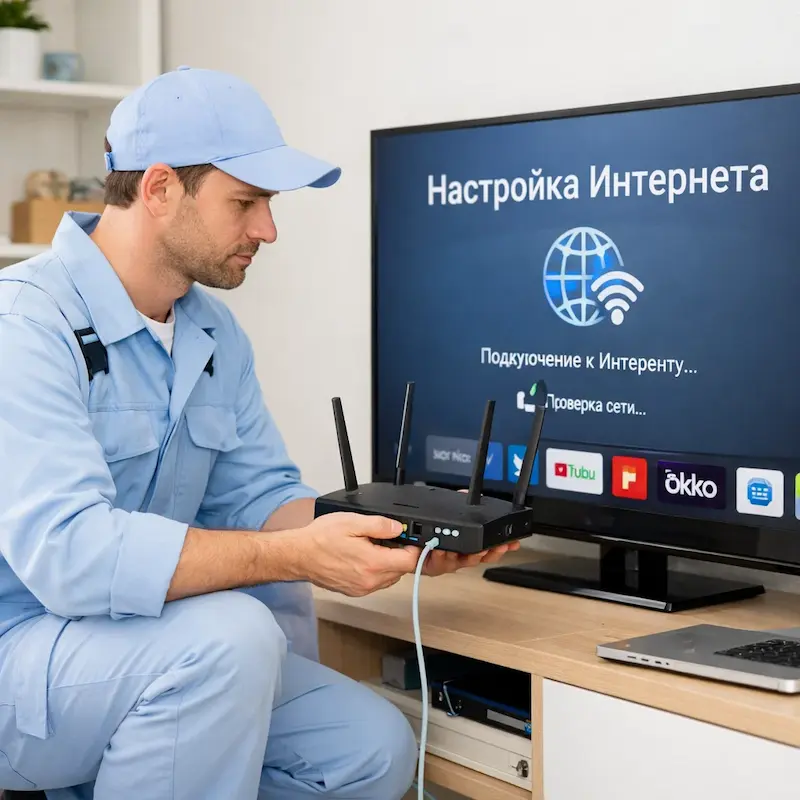 Настройка интернета на телевизоре в Дзержинском