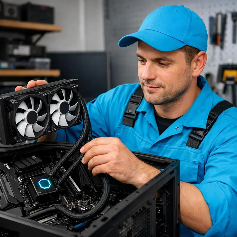 Установка водяного охлаждения на компьютер в Дзержинском