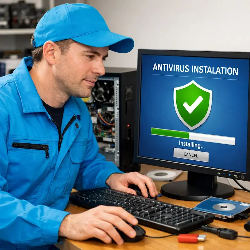 Установка антивируса на ноутбук в Дзержинском