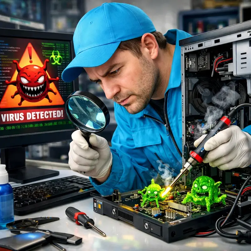 Вылечить компьютерный вирус в Дзержинском